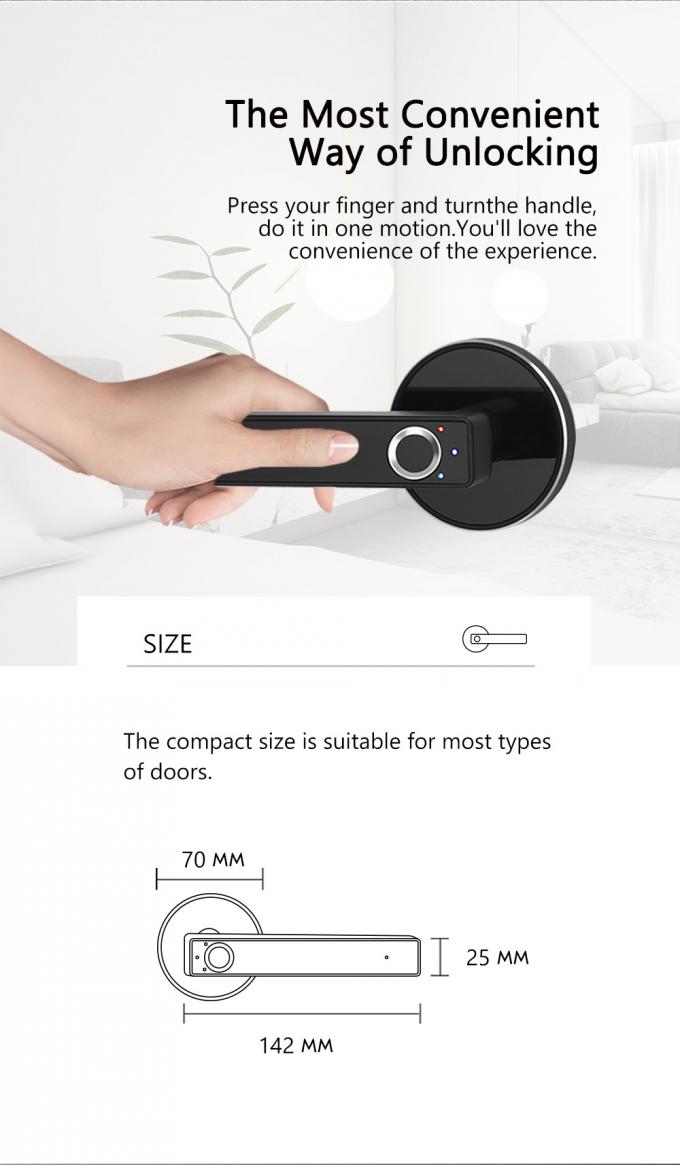 スマートで黒く簡単な生物測定の指紋のデジタル電子ドア ハンドル ロック 2
