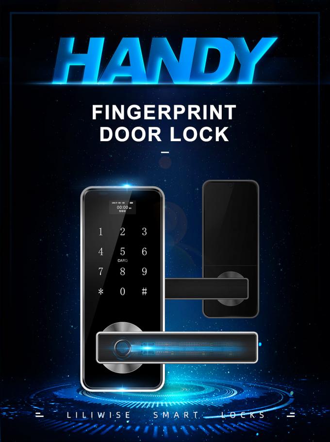 警報高い安全性のスマートで敏感なキーパッドの指紋のドア ロック 0