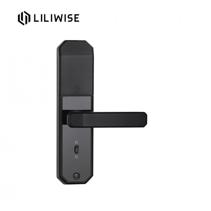 黒くスマートな電子ドア ロック亜鉛合金の指紋のWiFiの組合せシリンダー 2