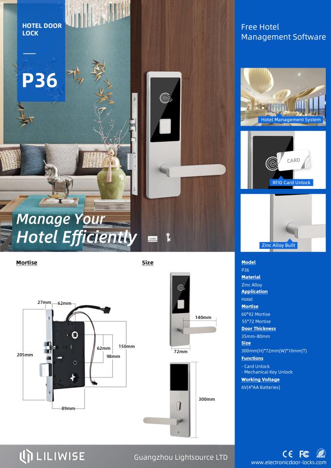 RFIDの強打の鍵カードの読者のホテルのドア ロック/保証電子磁気ロック 0