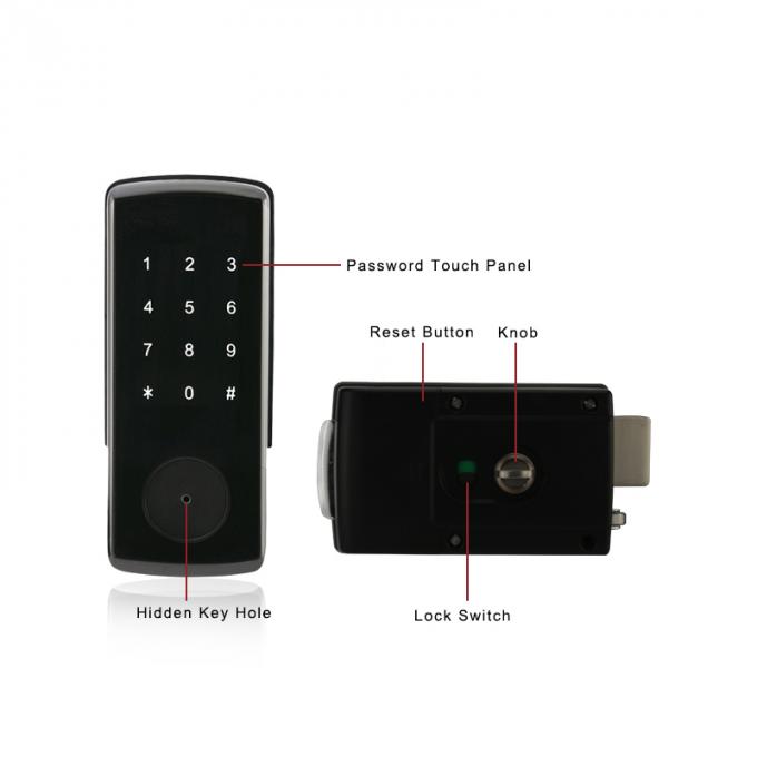 ほぞ穴のないスマートな電子デジタル縁のボルト カード・コードのドア ロック 1