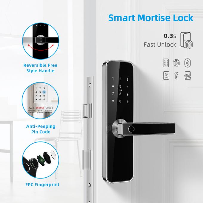 理性的な部屋のドア ロックの安全指紋の無線Bluetooth TTLock APPデジタル スマートなロック 1