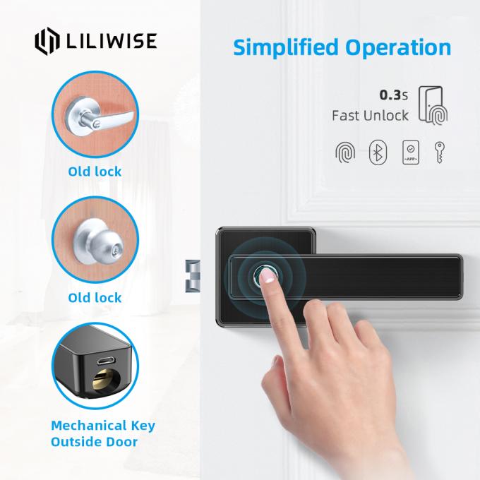 Liliwiseの生物測定の指紋のドア ロックのWiFi Bluetooth APPの高い安全 0