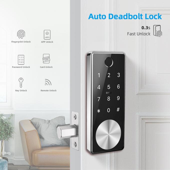 自動Deadboltが付いているドア ロックのBluetoothスマートな電子リモート・コントロール デジタルの指紋 1