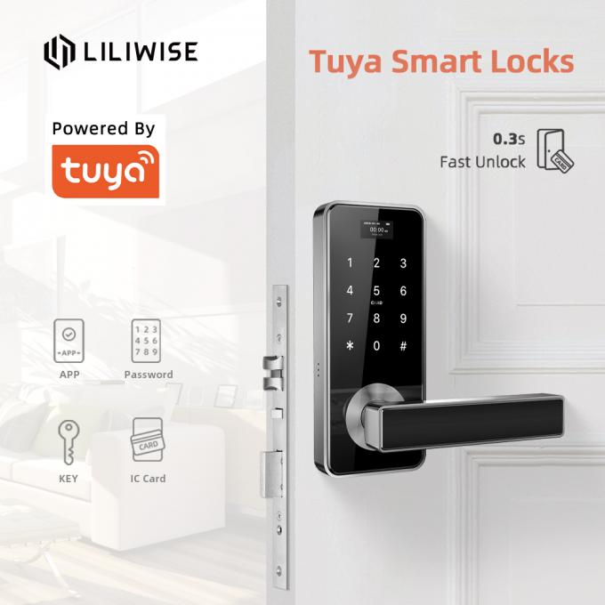 電子Tuyaのスマートなドア ロックの保証デジタル パスワードRFIDカードAPPキーは鍵が開きます 0