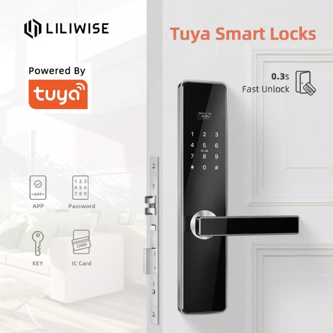 Wifi Tuyaのスマートな電子ドア ロック コード カード キー ロック 0
