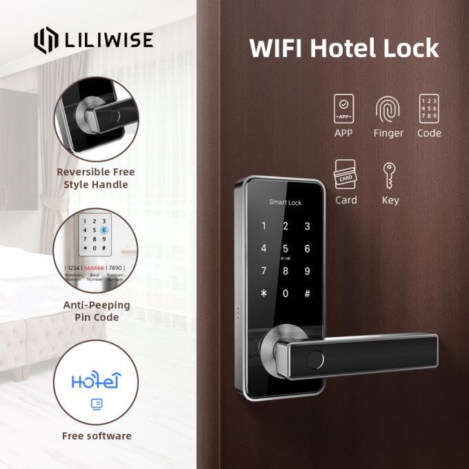 ホテルのドア ロックの理性的な家のWifiのスマートな生物測定の指紋は鍵が開きます 1