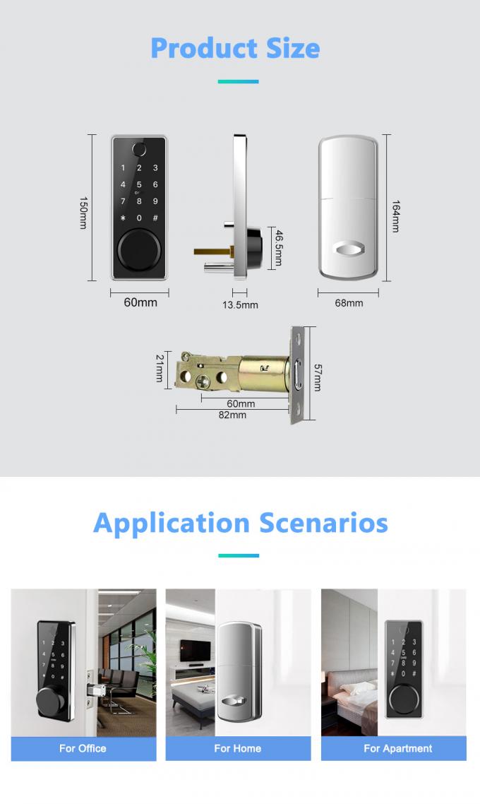 鍵カードのドア ロックのスマートなデジタル スマートなBluetoothアクセスの電子指紋のドア ロック 3