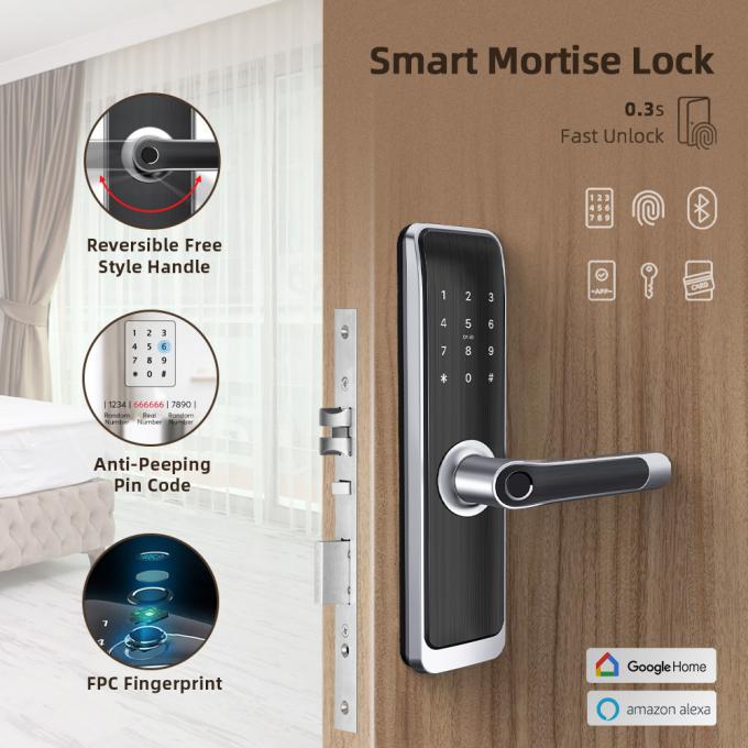 WiFi Bluetoothの住宅のために理性的な電子指紋のデジタル ドア ロック 0