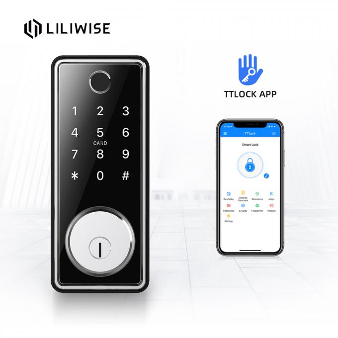 Bluetoothの鍵カードのドア ロックのフル オートマチックの指紋のデジタル スマートなDeadbolt 0