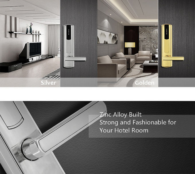 耐久のホテルの部屋のドア ロック304のステンレス鋼285mm * 70mmの鍵を開ける2つの方法 1