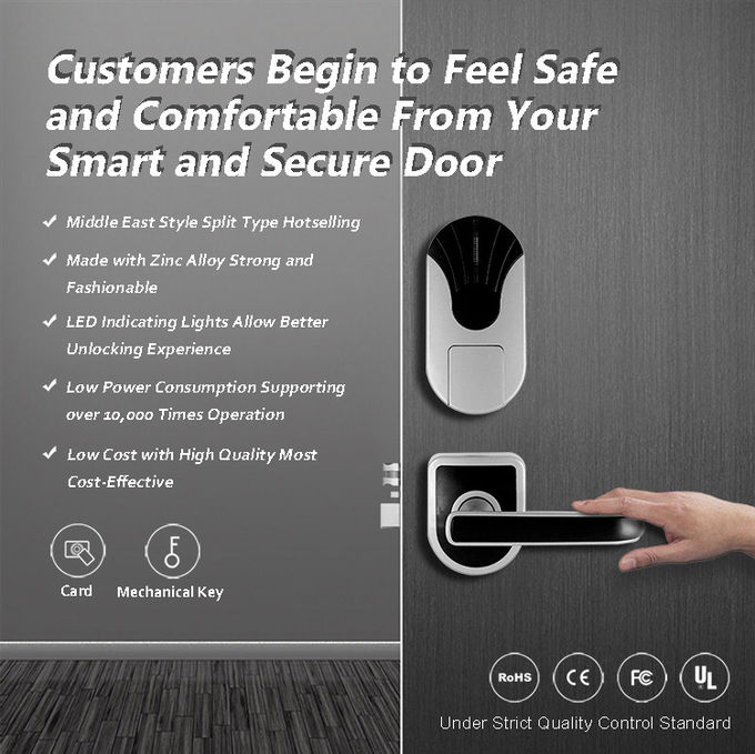 極度の安全なRfidのホテルのドア ロック、注文のスマート カードのドア ロック280mm * 80mm 2
