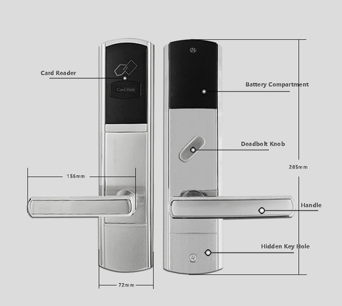 金ホテルの電子ドア ロック、ホテルのためのRFIDカード鍵カードのドア ロック 3
