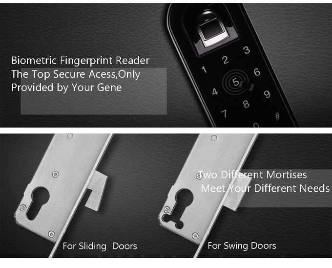 高い安全性のスマートな指紋のアルミニウム ドア ロックはAPPによって鍵が開きます 2