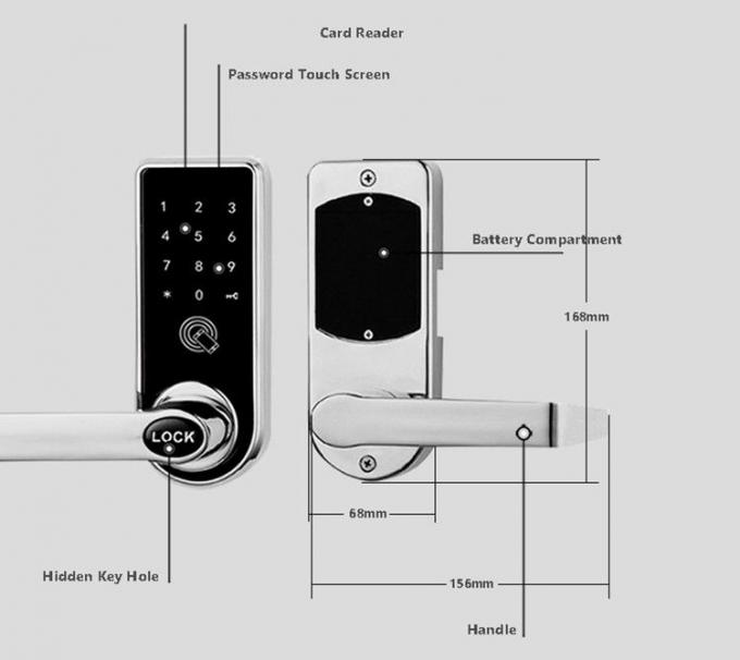 記入項目の正面玄関のための高い安全性のBluetoothのドア ロック サポート デジタル パスワードICカード 3