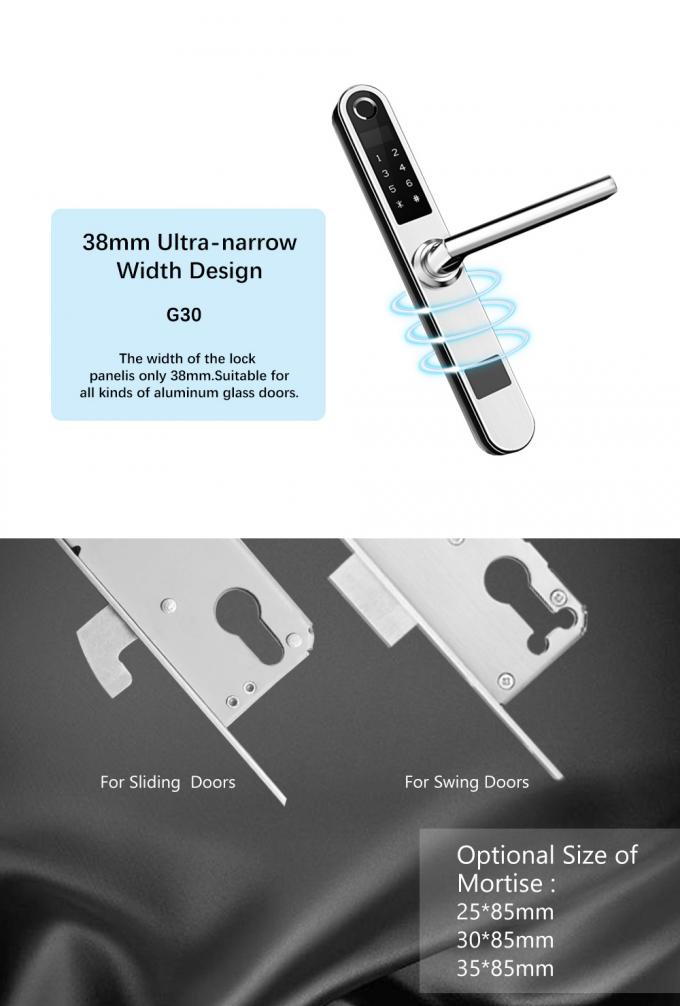 方法スマートなRFIDカード パスワード指スキャン ドア ロック/アルミニウム ガラス振動ドア ロック 1