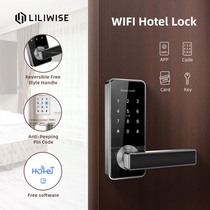 RFID Wifiのホテルのドア ロックの電子ドア ハンドルのスマートなホテルのドア ロック システム 3