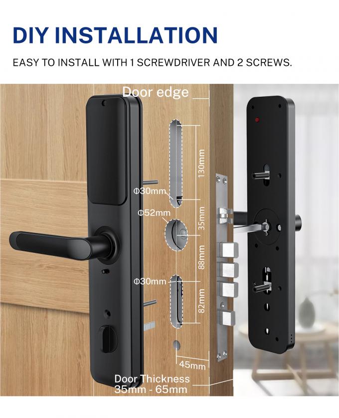 Tuya WiFiスマートな電気デジタルのドア ロックの防水指紋のドア ロック 5