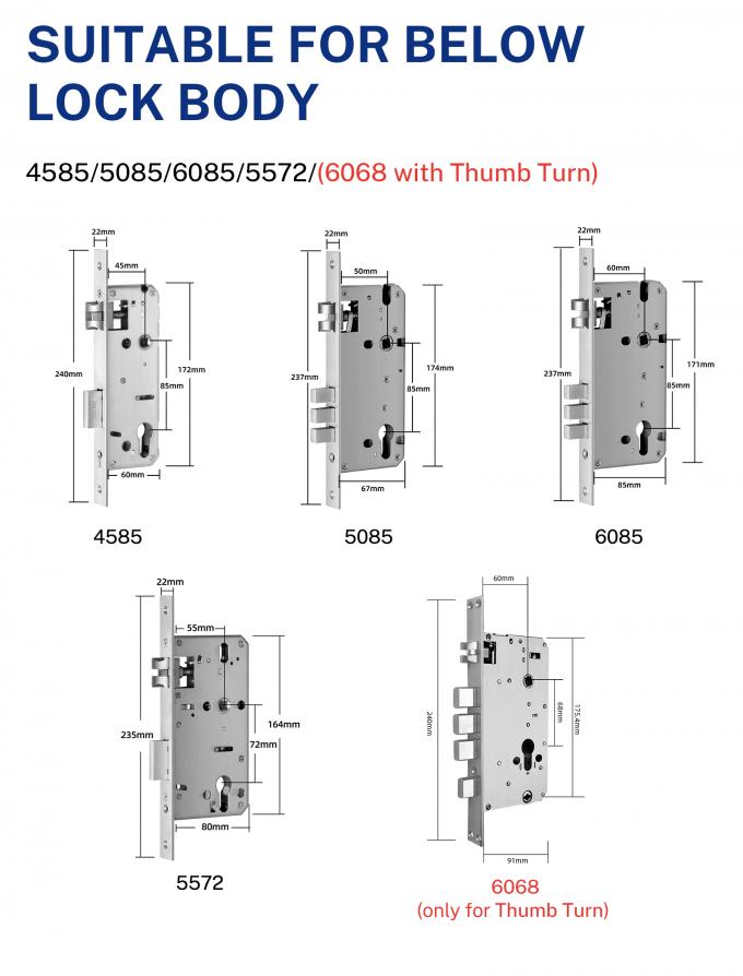 Tuya WiFiスマートな電気デジタルのドア ロックの防水指紋のドア ロック 8