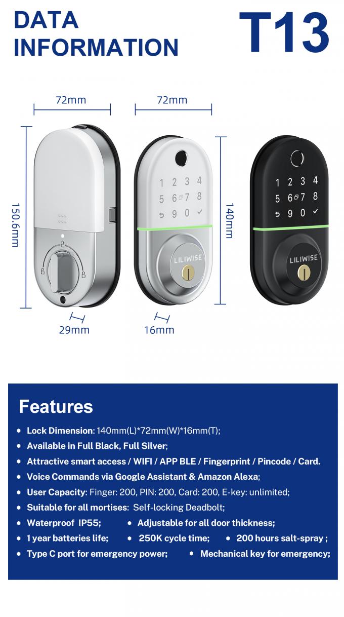 アパート ホテルのためのInteligente Bluetoothデジタルのドア ロック 6