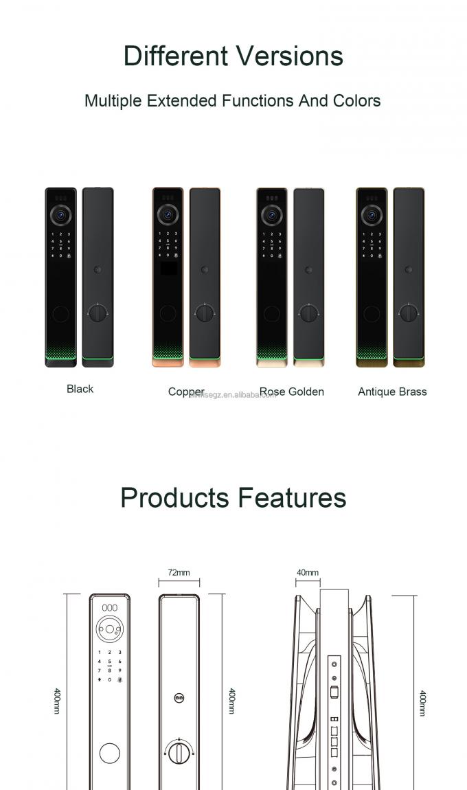 リリワイズ 防水指紋 スマートロック Ttlock ツヤ 顔認識 Wifi 3D スマート ドアロック カメラ Wifi 16