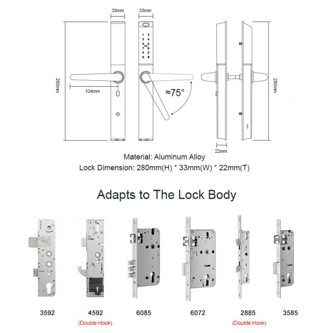 Liliwise European Ultra-Slim Wifi Electronic Rfid Door Lock Narrow Aluminium Tuya Smart Lock Mortise Slim Smart Door Lock 1