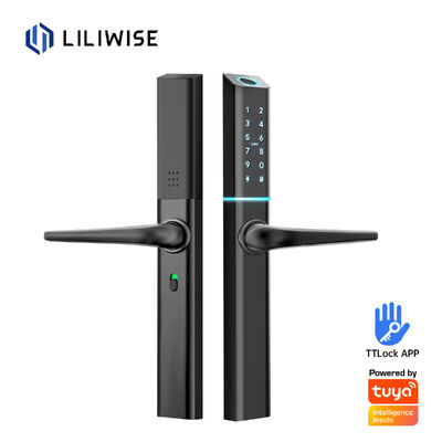 LILIWISE 高品質 メーカー スマートロック 2025 Tuya Wifi BLE 防水 TTLOCK スリム スマートドアロック