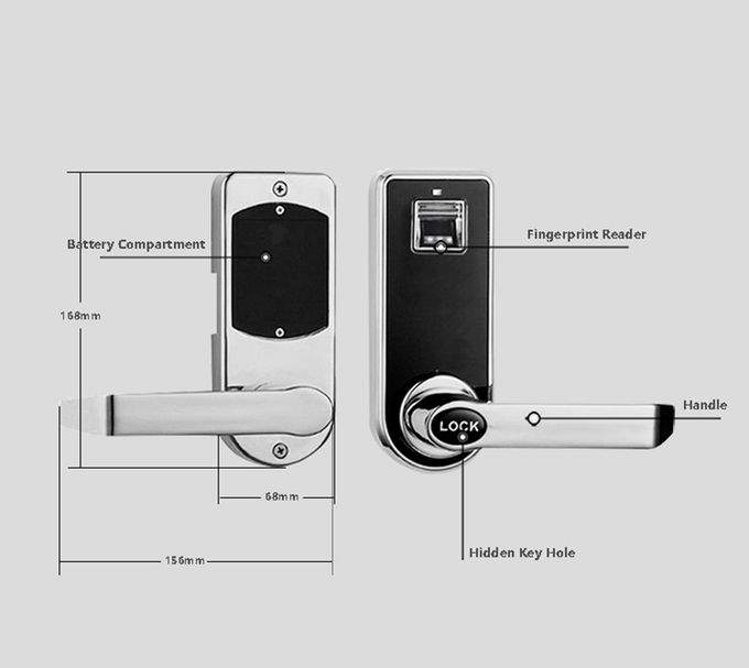 理性的な指紋の電子キーレス ドア ロック鍵が開く2つの方法 2