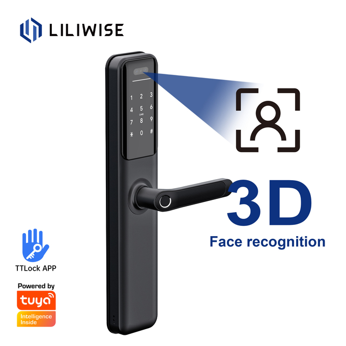 スマートなデジタル3D顔認識のドア ロックのアルミ合金材料 0