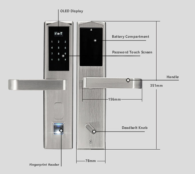 大きいデータ容量の電子出入口ロック、耐久の電子カードのドア ロック 2