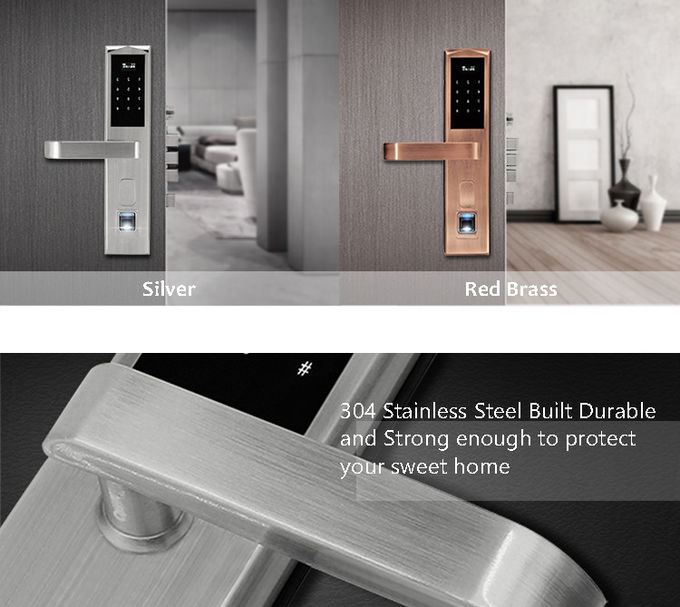 木製のドアの電子ドア ロックの指紋のセキュリティ システムの長い電池の寿命のスパン 0