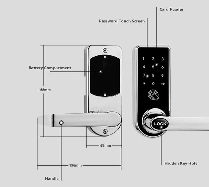 アパートのデジタル正面玄関ロック、Bluetoothの電子キーレス ドア ロック 2