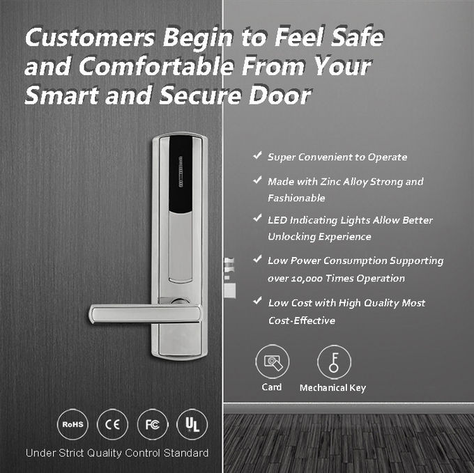 スマートなホテルのドア ロック システムのための電子鍵カード部屋のドア ロック 0