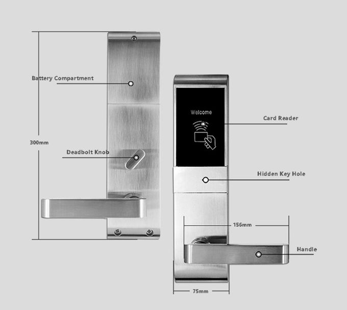木製のドアのRfidのドア ロック システム、ホテルのためのスマートな鍵カードのドア ロック 1