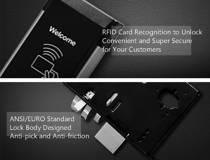 ホテルの部屋のドア ロックのスマートな金属の構造RFIDカード極度の保証 0