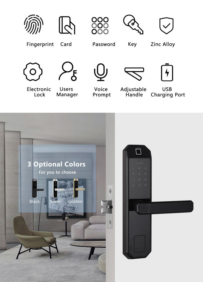 無線ネットワークのアパートのための電気指紋のドア ロック2年の保証 2