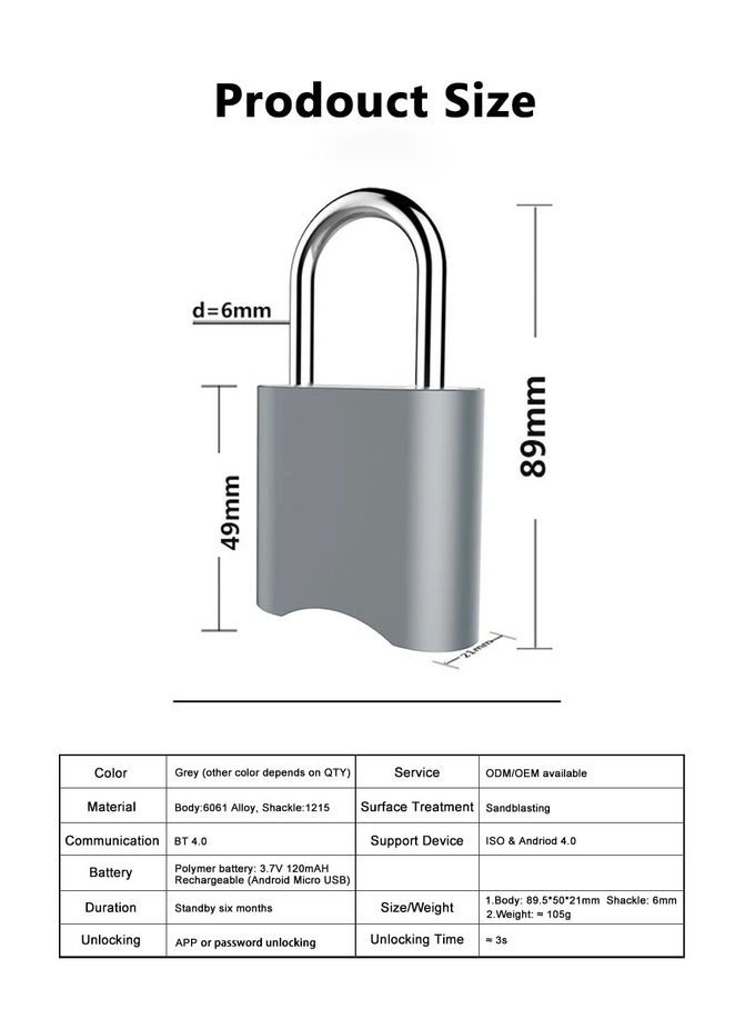 スマートなセキュリティ・コードのドア ロック/デジタル パスワード ボタンのBluetooth制御多機能の南京錠 2