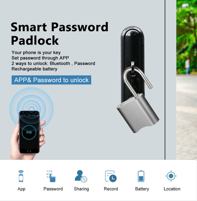 スマートなセキュリティ・コードのドア ロック/デジタル パスワード ボタンのBluetooth制御多機能の南京錠 0