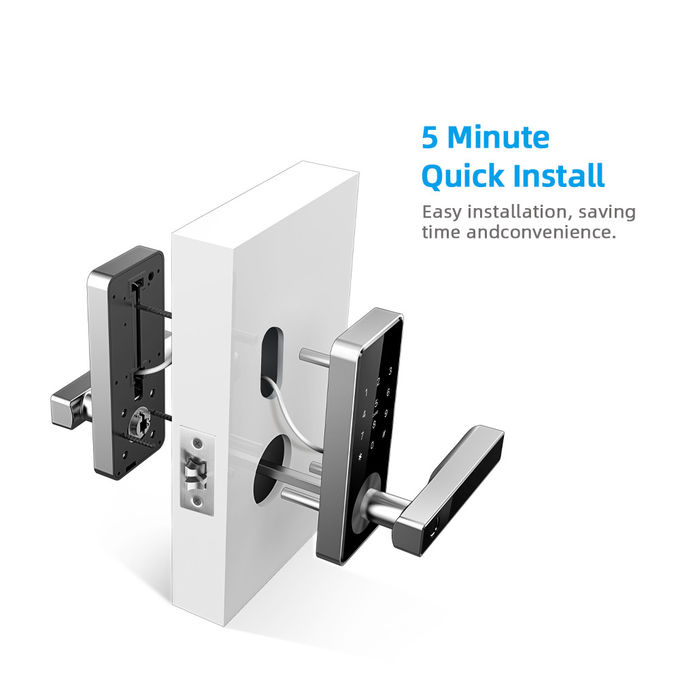 住宅の電子ドア ロック、Wifiデジタルの安全なタッチ画面の指紋の掛け金のドア・ノブ ロック 0